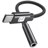 TECHLY USB-C na 3,5 mm audio adaptér s DAC, 12 cm, čierna