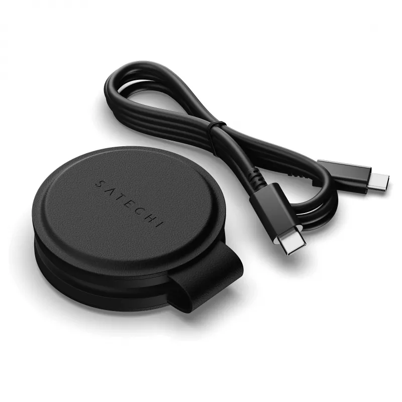 Satechi OntheGo 2-in-1 bezdrôtová nabíjačka s Qi2, čierna, 15W, ST-QTG21K