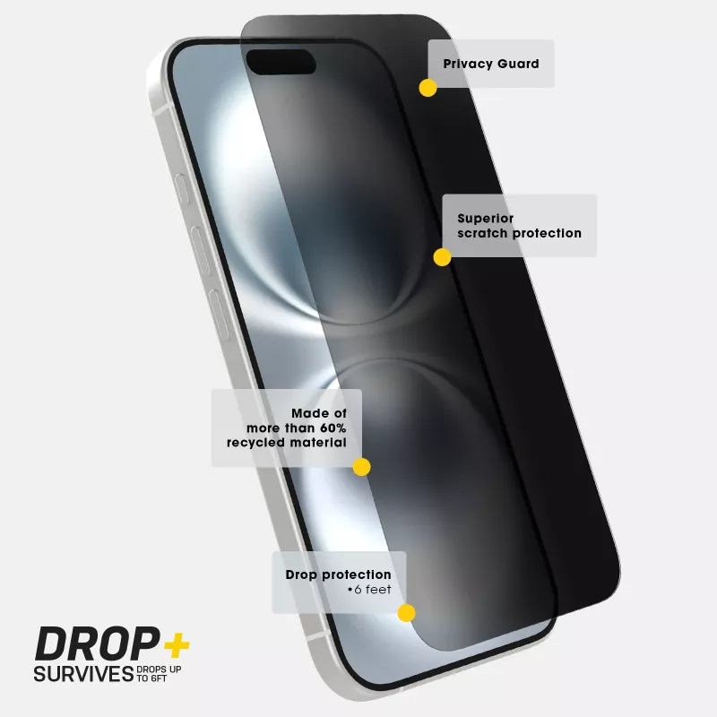 OtterBox Premium Pro Privacy Glass pre iPhone 16 Pro Clear
