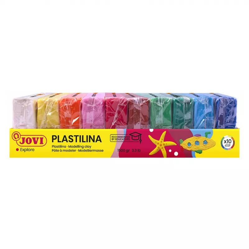 JOVI Plastilina modelovacia hmota, zmiešaných 10 farieb, po 150 g