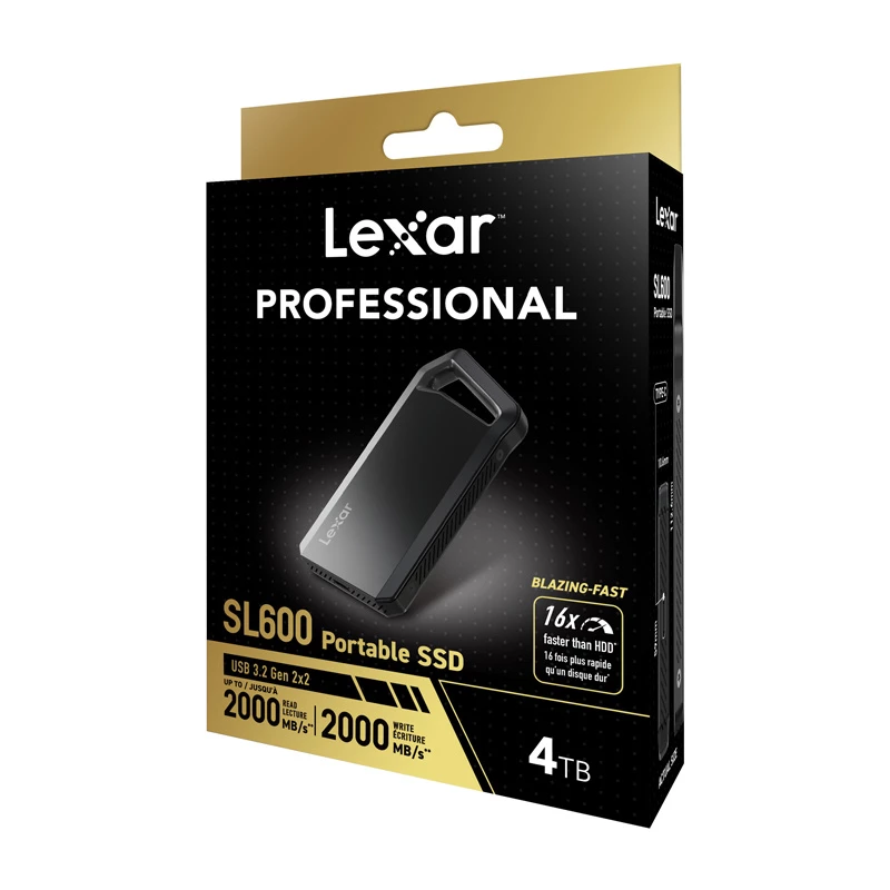 Lexar SL600 4TB prenosný SSD disk - Space Gray, USB 3.2 Gen 2x2, až 2000MB/s čítanie