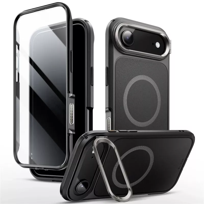 SUPCASE i-Blason Ares Flip MagSafe puzdro s integrovanou ochranou displeja pre Apple iPhone Air, čierne