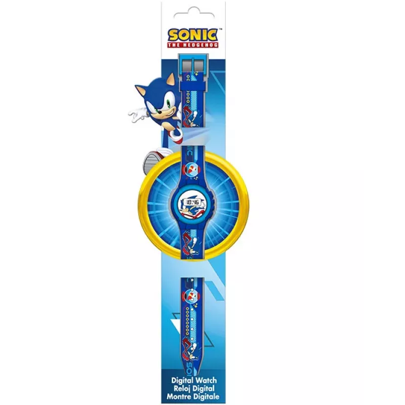 Detské digitálne hodinky Sonic The Hedgehog SNC4316M - modrý silikónový remienok