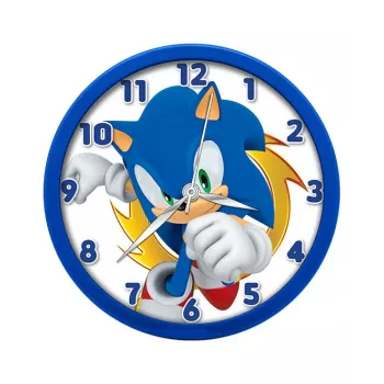 Detské nástenné hodiny Sonic The Hedgehog 25 cm okrúhle plastové analógové quartz viacfarebné