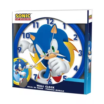 Detské nástenné hodiny Sonic The Hedgehog 25 cm okrúhle plastové analógové quartz viacfarebné