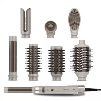 Cecotec CeramicCare 8in1 AirGlam Gyro styler a sušič vlasov, 1200W, 7 nadstavcov, šampanská