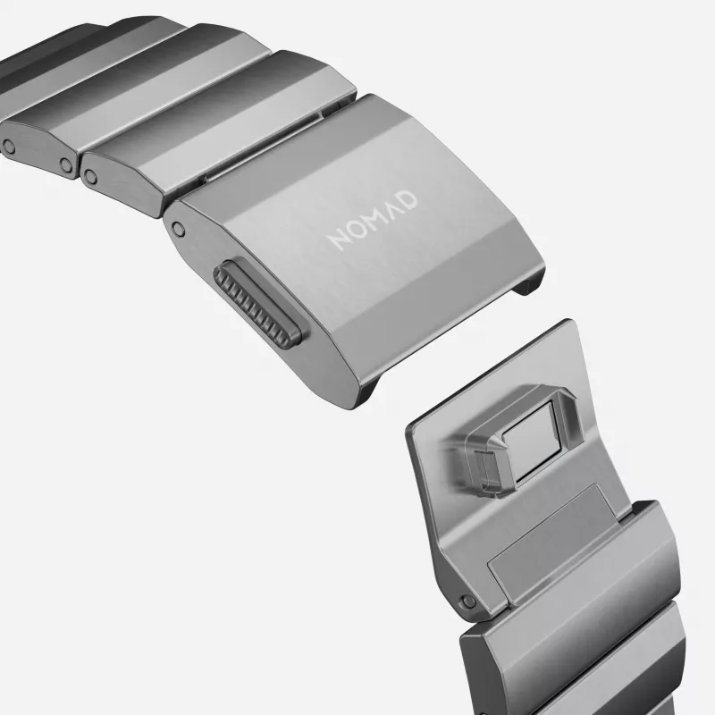 NOMAD Titanium Band V3 – Natural Titanium brúsený kovový náramok pre Apple Watch 46mm/49mm