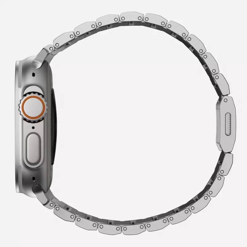 NOMAD Titanium Band V3 – Natural Titanium brúsený kovový náramok pre Apple Watch 46mm/49mm