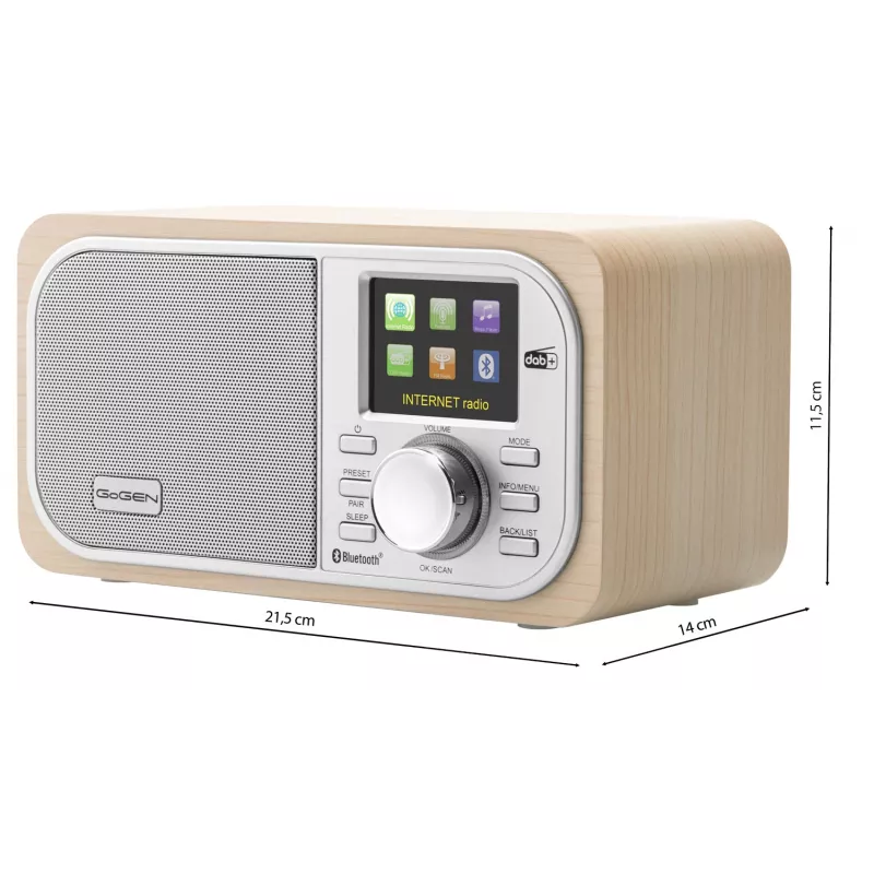 GOGEN IR237BTDAB internetové rádio s DAB+, FM, Bluetooth, Wi-Fi a 2,4-palcovým farebným LCD displejom