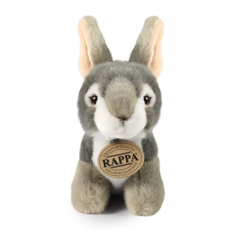 Rappa Ekologická realistická plyšová hračka zajac sivá sediaca 16 cm