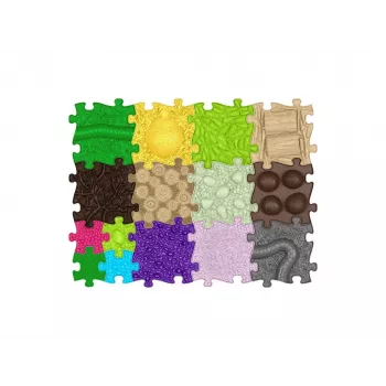 MUFFIK ortopedická senzorická podložka sada 15-in-1, do seba zapadajúce puzzle dielce na korekciu vbočených chodidiel, 15 dielov, viacfarebná