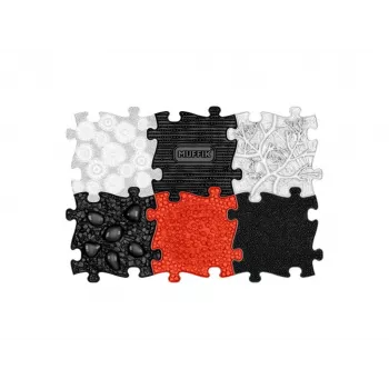 Muffik ortopedická senzorická podložka sada 6-in-1 Baby čierna & biela 6 puzzle podložiek senzorická hra Muffik MFK-023-3