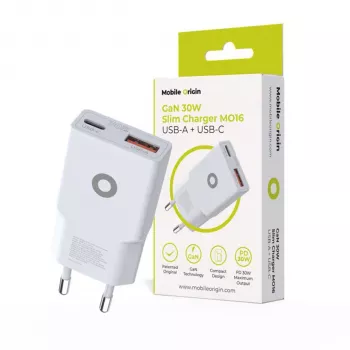 Mobile Origin 30W Slim nabíjačka TÜV MO16 USB-A + USB-C