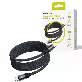 Mobile Origin magnetický kábel USB-C na USB-C čierny 1m