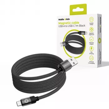 Mobile Origin magnetický kábel USB-A na USB-C čierny 1m