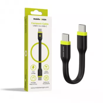 Mobile Origin Compact kábel USB-C na USB-C čierny 10 cm