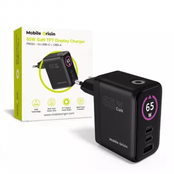 Mobile Origin 65W GaN nabíjačka PW20 2x USB-C + USB-A