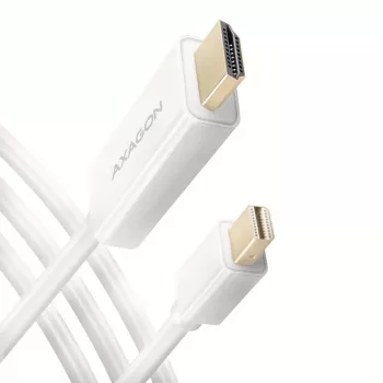 AXAGON Mini DisplayPort na HDMI adaptérový kábel 4K/30 Hz 1,8 m biely
