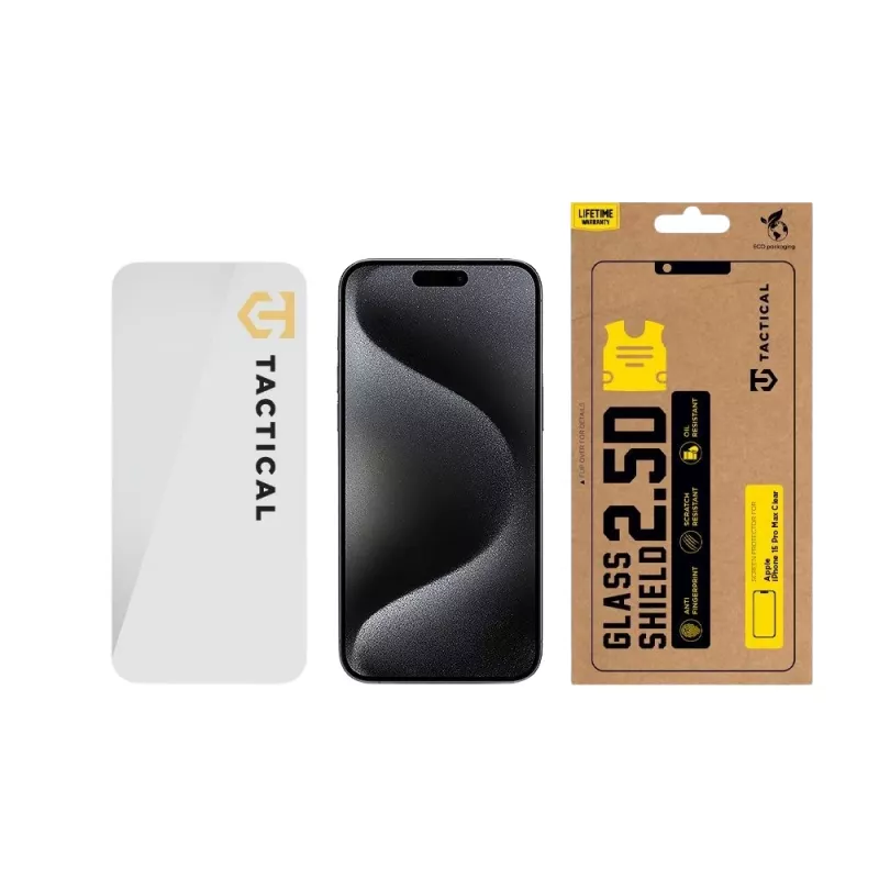 Tactical Glass Shield 2.5D ochranná fólia displeja pre Apple iPhone 15 Pro Max číra