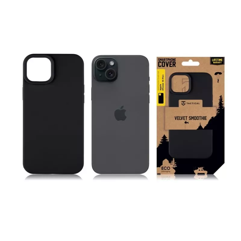 Tactical zadný kryt Velvet Smoothie pre iPhone 15 Plus - Asphalt