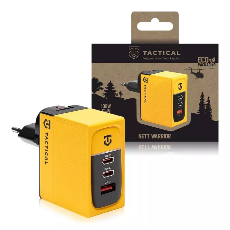 Tactical Nett Warrior GaN 100W žltá nabíjačka