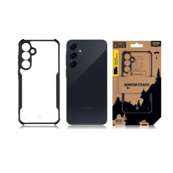 Tactical zadný kryt Quantum Stealth Galaxy A55 5G transparentná/čierna