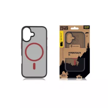 Tactical zadný kryt MagForce Hyperstealth 2.0 pre iPhone 16, čierny/červený