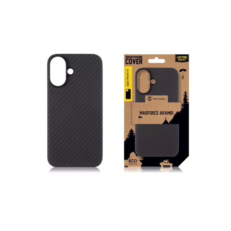 Tactical zadný kryt MagForce Aramid pre iPhone 16 čierny