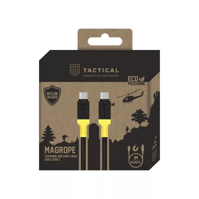 Tactical MagRope USB-C na USB-C kábel 1,2 m čierny/žltý