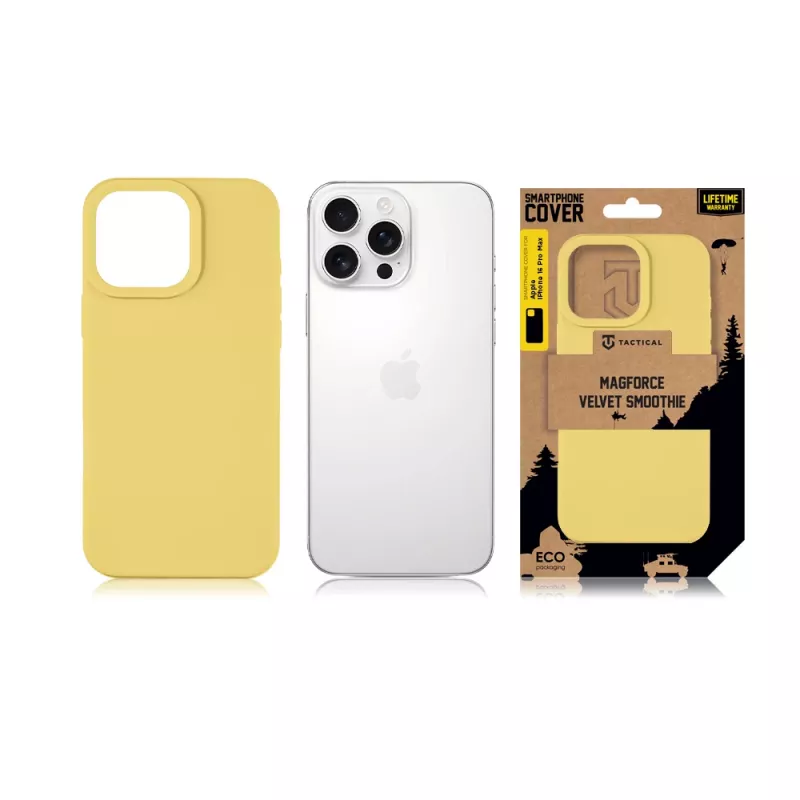 Tactical zadné puzdro MagForce Velvet Smoothie pre iPhone 16 Pro Max - banánová žltá
