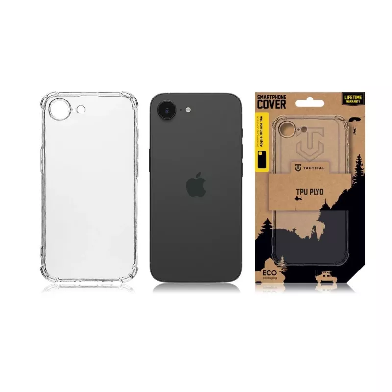 Tactical zadné krytie TPU Plyo pre iPhone 16e/17e transparentné