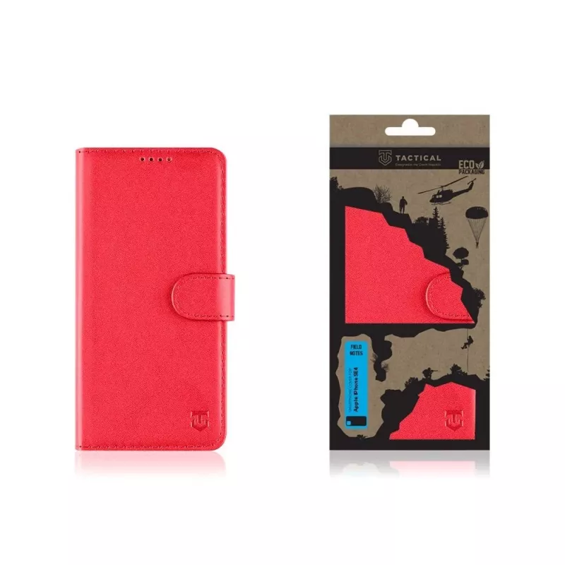 Tactical knižné puzdro Field Notes iPhone 16e/17e červená
