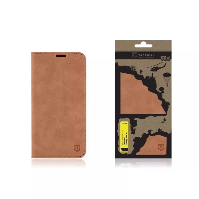 Tactical knižné puzdro Xproof pre Samsung Galaxy A36 5G, Mud Brown