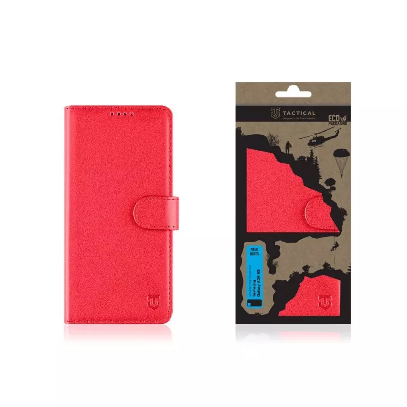Taktické knižné puzdro Field Notes pre Samsung Galaxy A26 5G červená
