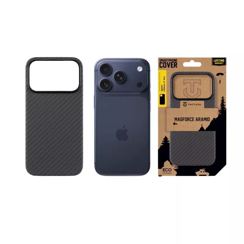 Tactical zadný kryt MagForce Aramid pre Apple iPhone 17 Pro čierny