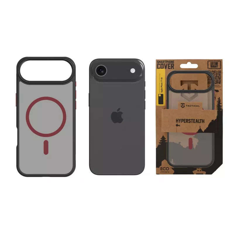 Tactical zadný kryt MagForce Hyperstealth 2.0 pre iPhone Air, čierny/červený