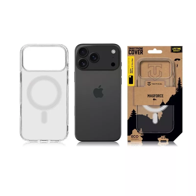 Tactical MagForce Zadný kryt pre iPhone 17 Pro Max, priehľadný