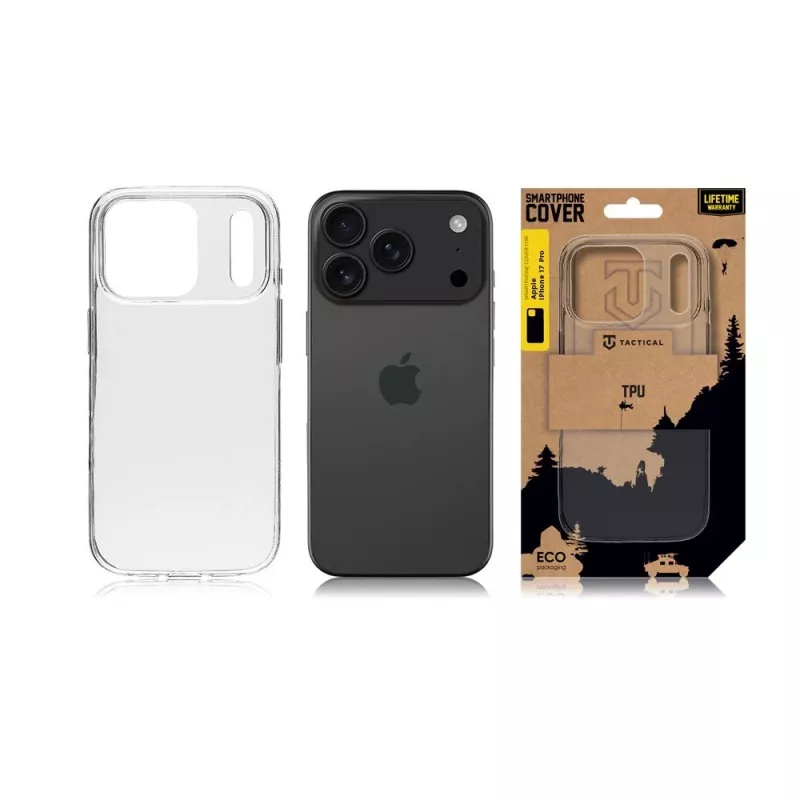 Tactical zadné krytie TPU pre Apple iPhone 17 Pro Transparent