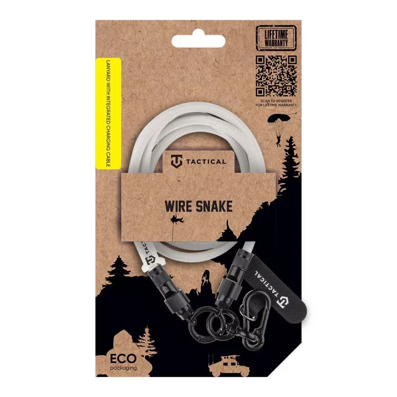 Tactical crossbody popruh Wire Snake USB-C 1,2 m biela