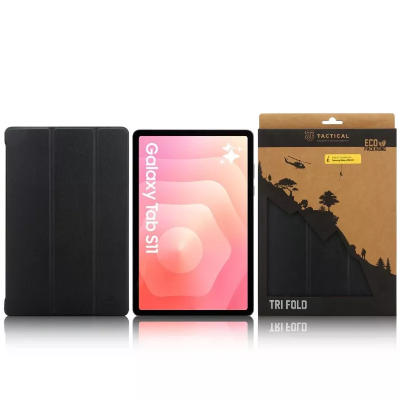 Tactical Book Cover Tri Fold Galaxy Tab S11 čierna