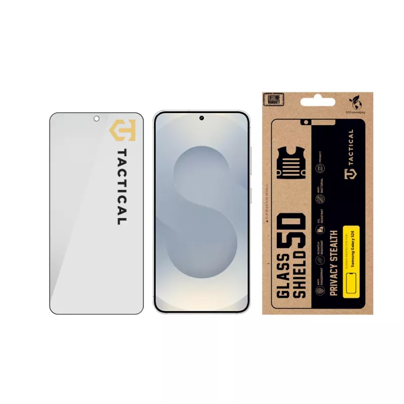 Tactical Glass Shield Privacy Stealth 5D pre Samsung Galaxy S26 čierna