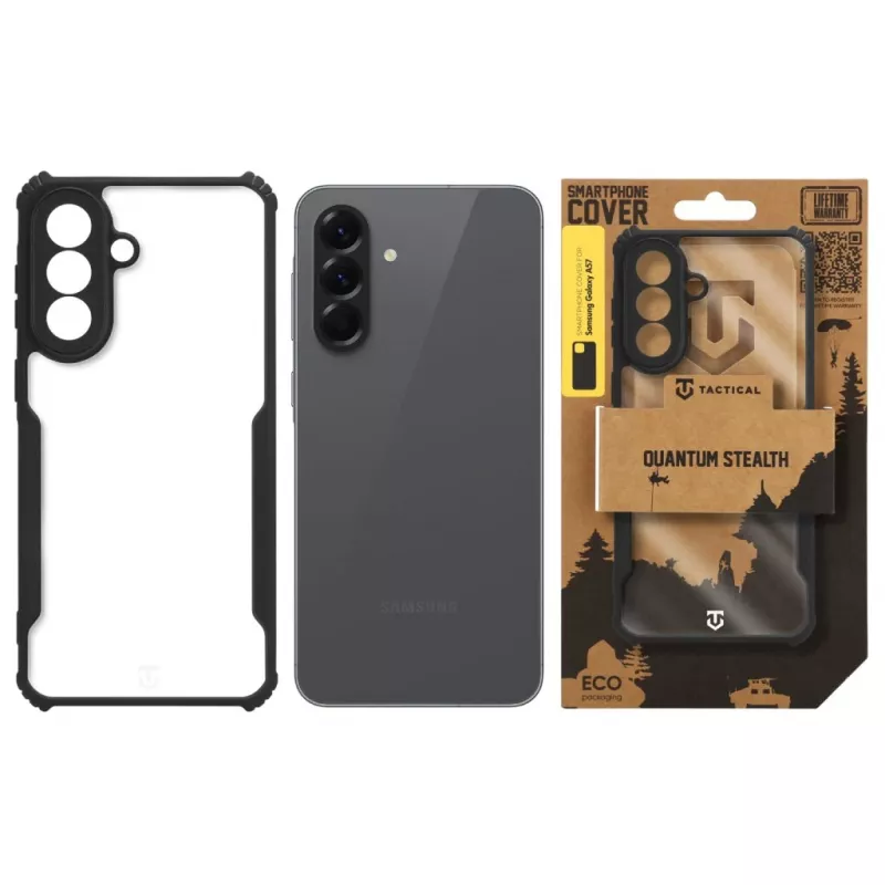 Taktické zadné puzdro Quantum Stealth Galaxy A57 transparentná/čierna