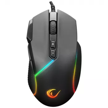 Rampage Comfort herná myš, programovateľná, 12800 DPI RGB, čierna