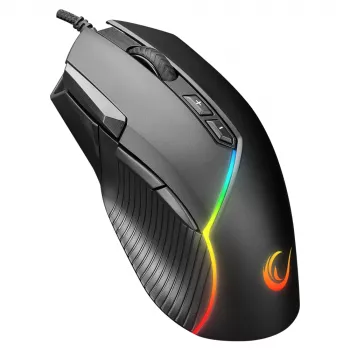 Rampage Comfort herná myš, programovateľná, 12800 DPI RGB, čierna