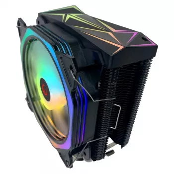 Rampage Octagon C50 CPU vzduchový chladič, 120mm PWM ventilátor, 1800 RPM, ARGB, Intel LGA 1700/1200/115X, AMD AM5/AM4/AM3+, 4 heat pipes, až do 180W TDP