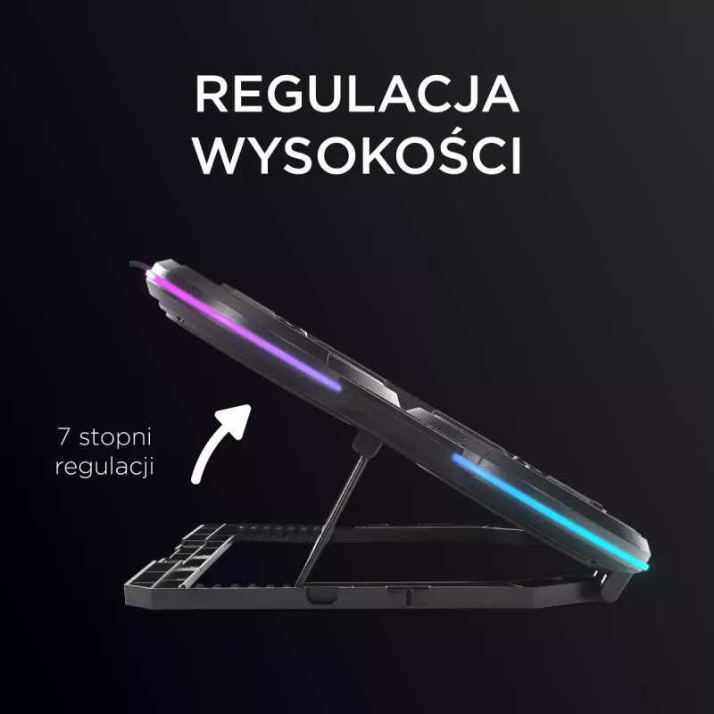 Rampage PROTE R6 Chladiaci stojan na notebook, 10-17 palcov, RGB