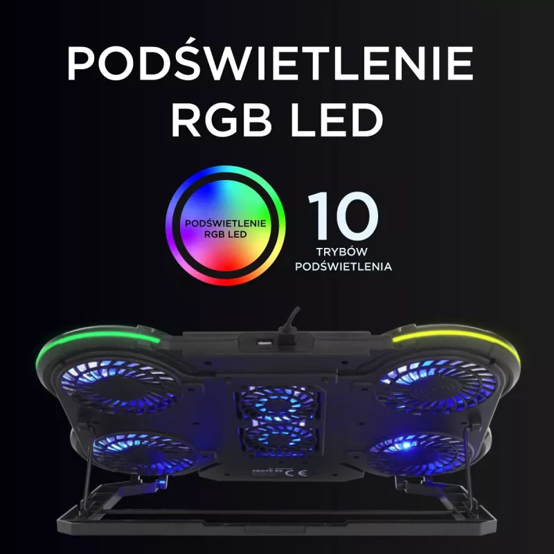 Rampage PROTE R6 Chladiaci stojan na notebook, 10-17 palcov, RGB