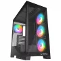 Rampage Hydra V2 Mid-Tower PC skriňa s 4x 120mm ARGB ventilátormi, tvrdeným sklom, čierna