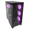 Rampage Hydra V2 Mid-Tower PC skriňa s 4x 120mm ARGB ventilátormi, tvrdeným sklom, čierna