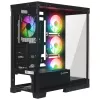 Rampage Hydra V2 Mid-Tower PC skriňa s 4x 120mm ARGB ventilátormi, tvrdeným sklom, čierna